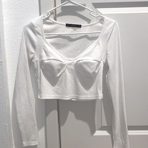 White bustier long sleeve